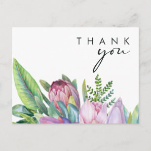 Cartão Postal Floral Tropical Colorido   Agradecimento de Casame