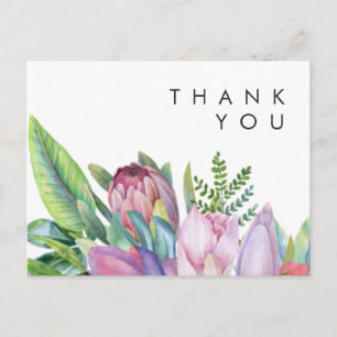 Cartão Postal Floral Tropical Colorido   Agradecimento de Casame