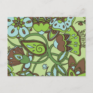 Cartão Postal Floral Verde Menta
