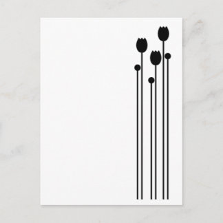Cartão Postal Floral Vintage preto