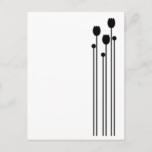 Cartão Postal Floral Vintage schwarz