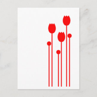 Cartão Postal Floral Vintage vermelha conversas