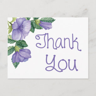 Cartão Postal Floral Watercolor Obrigado Flor Puro