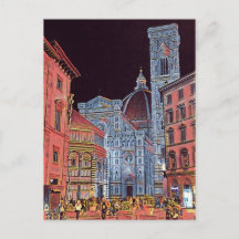 Florença Artista, Itália Street Cena com Duomo