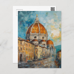 Cartão Postal Florença, Itália   Duomo   Estilo de pintura a óle