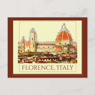 Cartão Postal Florença, Itália - Poster de viagens Retroativo