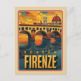 Cartão Postal Florença, Itália Vintage