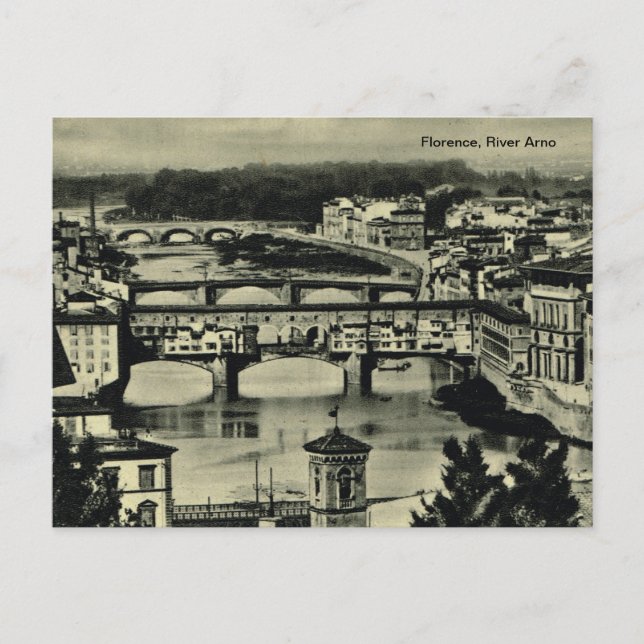 Cartão Postal Florença, Rio Arno (Frente)