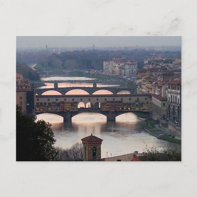 Cartão postal Florence Bridges, Itália (Frente)