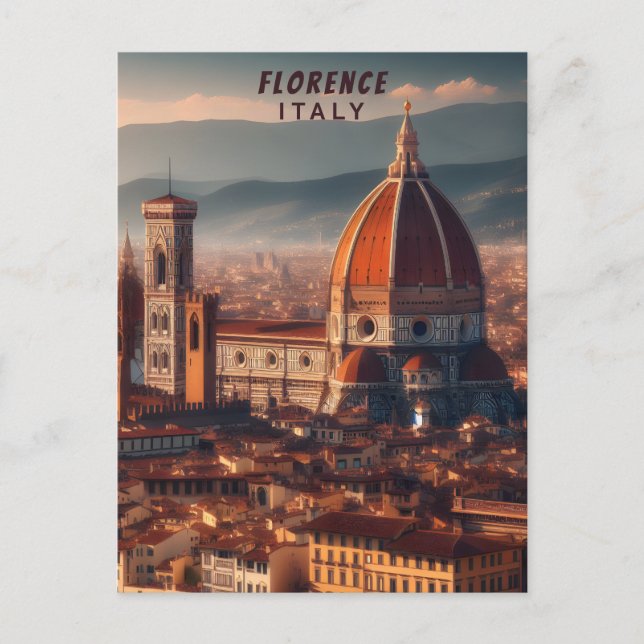 Cartão Postal Florence Duomo Papais noeis Maria del Fiore Itália (Frente)