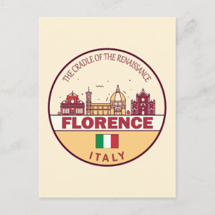 Cartão Postal Florence Itália City Skyline Emblem