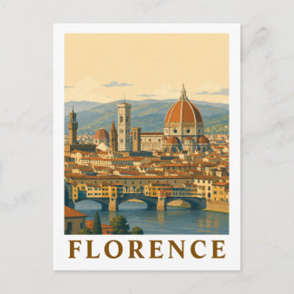 Cartão Postal Florence Itália Duomo Viagem Vintage