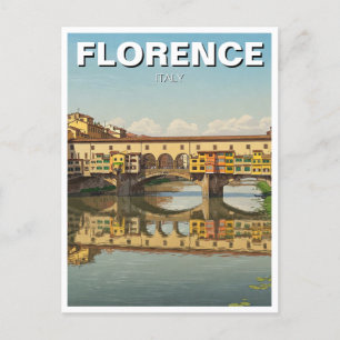 Cartão Postal Florence Itália Ponte Vecchio Viagem