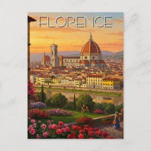 Cartão Postal Florence Itália Skyline Sunset
