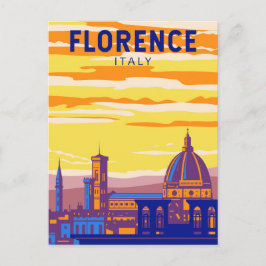 Cartão Postal Florence Itália Viagem Arte Vintage