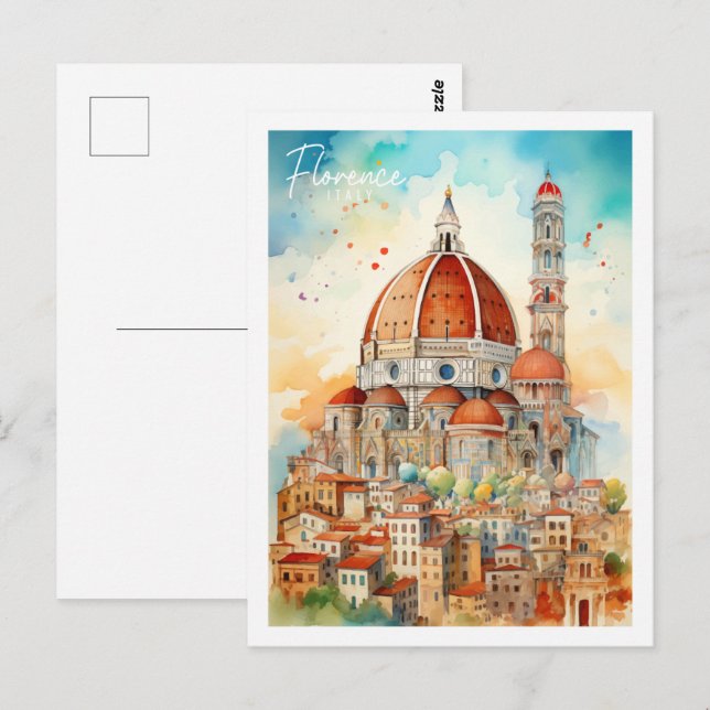 Cartão Postal Florence Italy Famous Viagem (Frente/Verso)