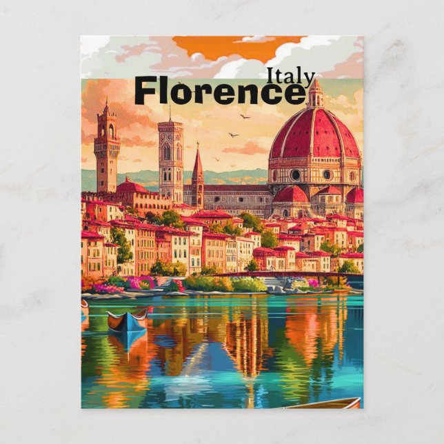 Cartão Postal Florence Italy Travel Postcard, Florence Travel Ar (Frente)