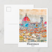 Florence Italy Viagem Watercolor Sketch Drach