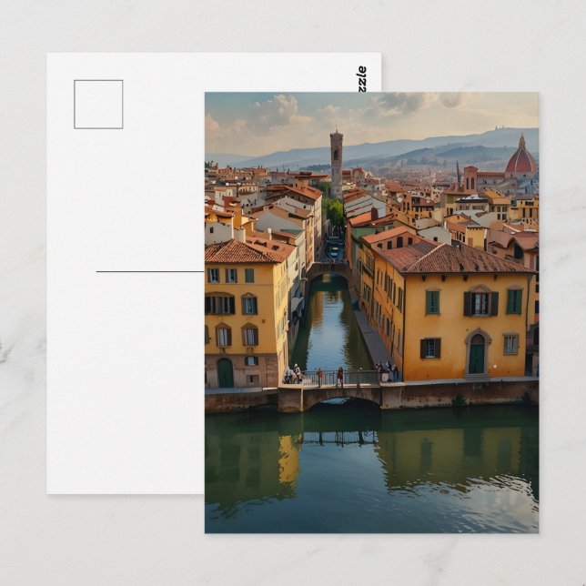 Cartão Postal Florence watercolor art (Frente/Verso)
