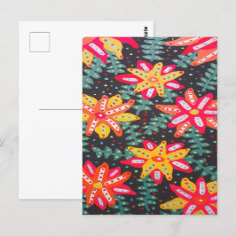 Cartão Postal Flores Amarelas e Laranja Negros