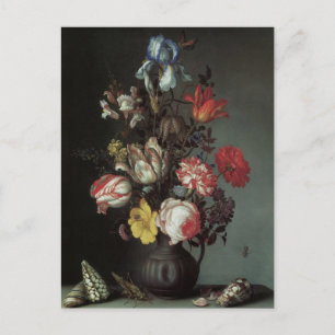 Cartão Postal Flores Barrocas Vintage por Balthasar van der Ast