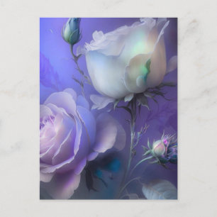 Cartão Postal Flores bonito Púrpura Iridescentes de Pastel