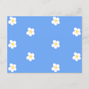 Cartão Postal Flores Brancas em Fundo Lilás