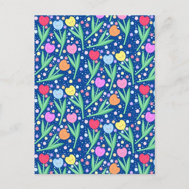 Cartão Postal Flores Coloridas (Frente)