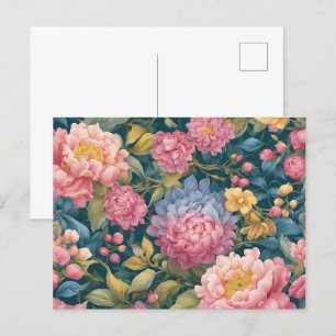 Cartão Postal Flores Coloridas Florais Brilhantes