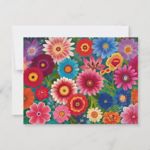 Cartão Postal Flores Coloridas para Qualquer Ocasião 