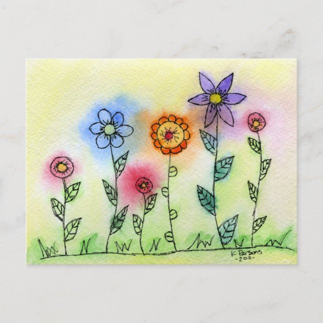 Cartão Postal Flores com Halos (Frente)