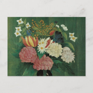 Cartão Postal Flores com Ivy por Henri Rousseau, Vintage Floral
