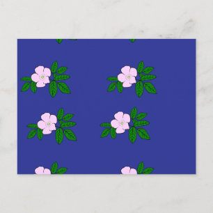Cartão Postal Flores cor-de-rosa com azul-marinho