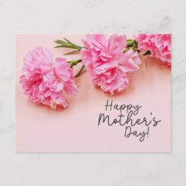 Cartão Postal Flores cor-de-rosa para a mãe no Dia de as mães