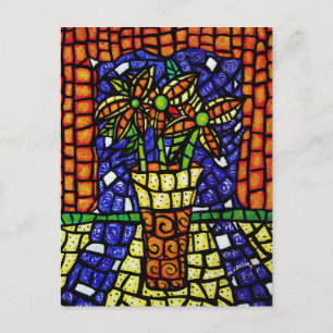 Cartão Postal Flores De abstrato Em Vase