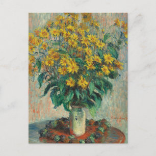 Cartão Postal Flores de Alcachofra de Jerusalém por Claude Monet