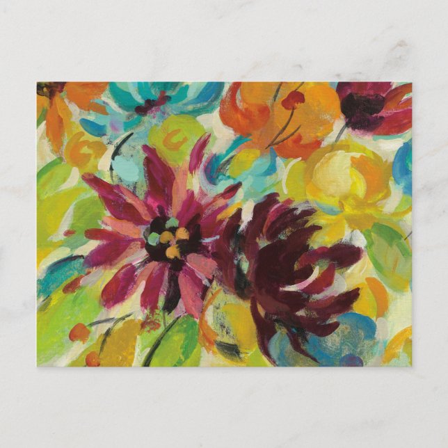 Cartão Postal Flores de Alegria de outono (Frente)