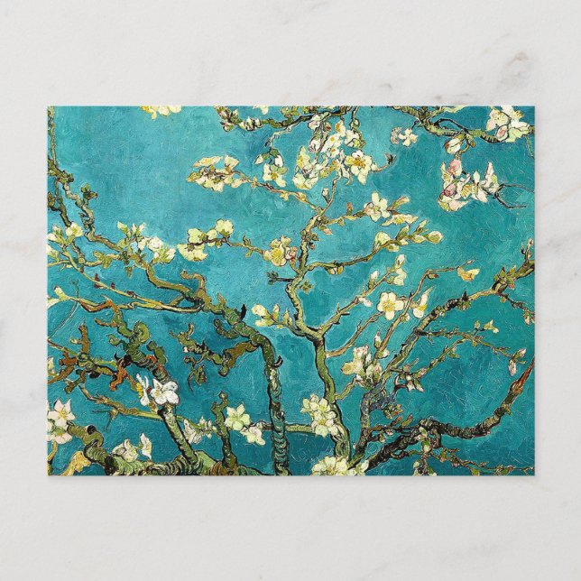 Cartão Postal Flores de Amendoeira de Van Gogh Impressionismo Cl (Frente)