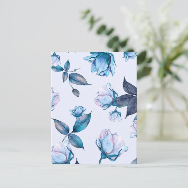 Cartão Postal Flores de Aquarela 10 (Em pé/Frente)