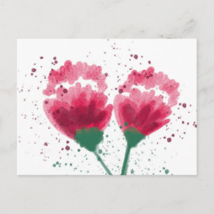Cartão Postal Flores de Aquarela para Qualquer Ocasião de Aniver
