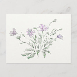 Cartão Postal Flores de aquarela postais