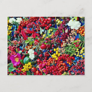 Cartão Postal Flores de bagas de outono