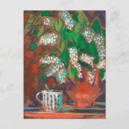 Cartão Postal Flores de Cerejeira Floral Desabrocham Pintura Pas