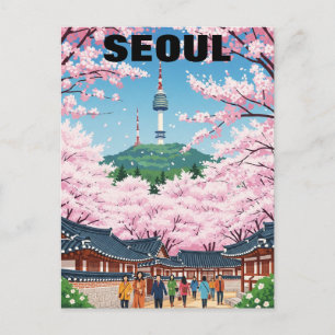 Cartão Postal Flores de Cerejeira Seul Coreia do Sul