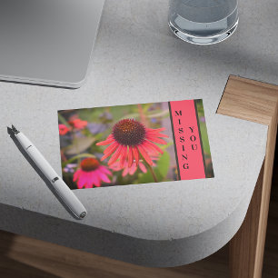 Cartão Postal Flores de Cone Vermelho Echinacea Sentindo Você