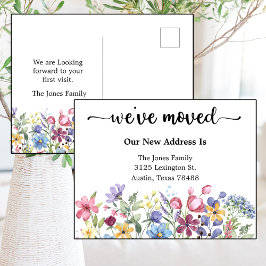 Cartão Postal Flores De Cores De Água Que Movimentamos O Anúncio