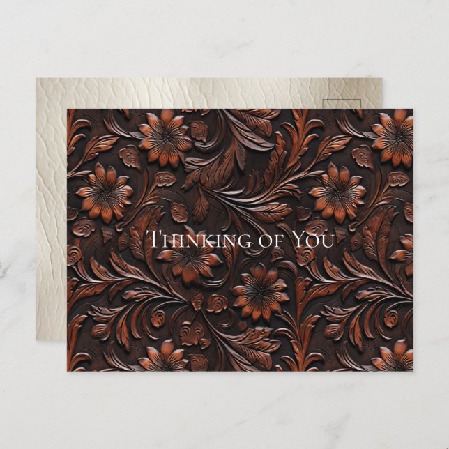 Cartão Postal Flores De Couro Castanho-De-Couro-Castanho-Sudoest (Frente/Verso)