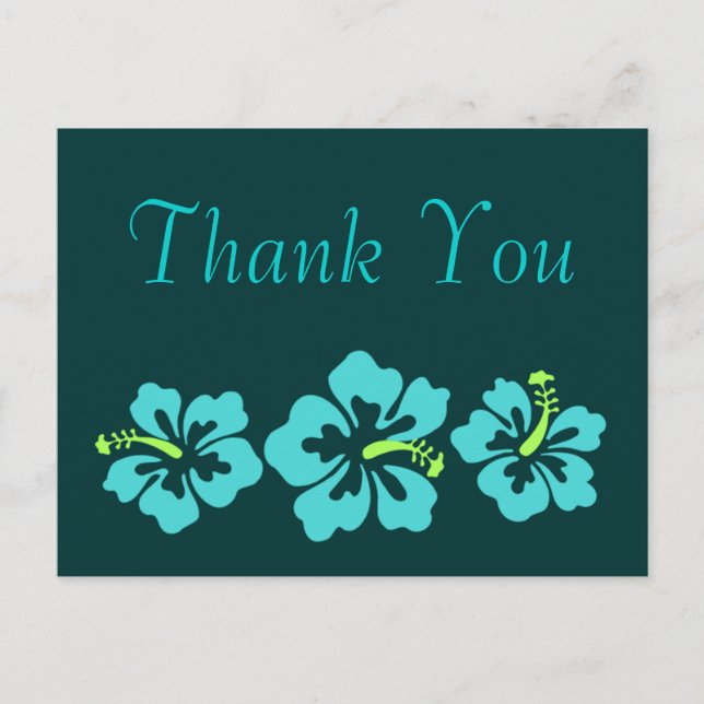 Cartão Postal Flores de Hibiscus Havaianos (Frente)