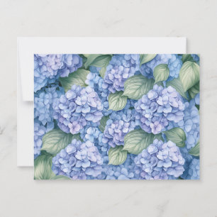 Cartão Postal Flores de Hydrangea Azul Cottagecore