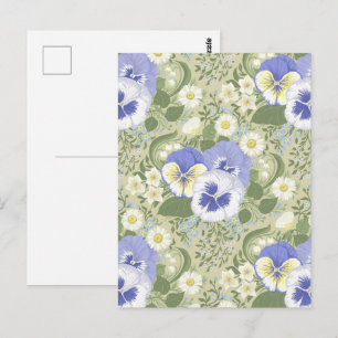 Cartão Postal Flores de Jardim de Primavera na sálvia